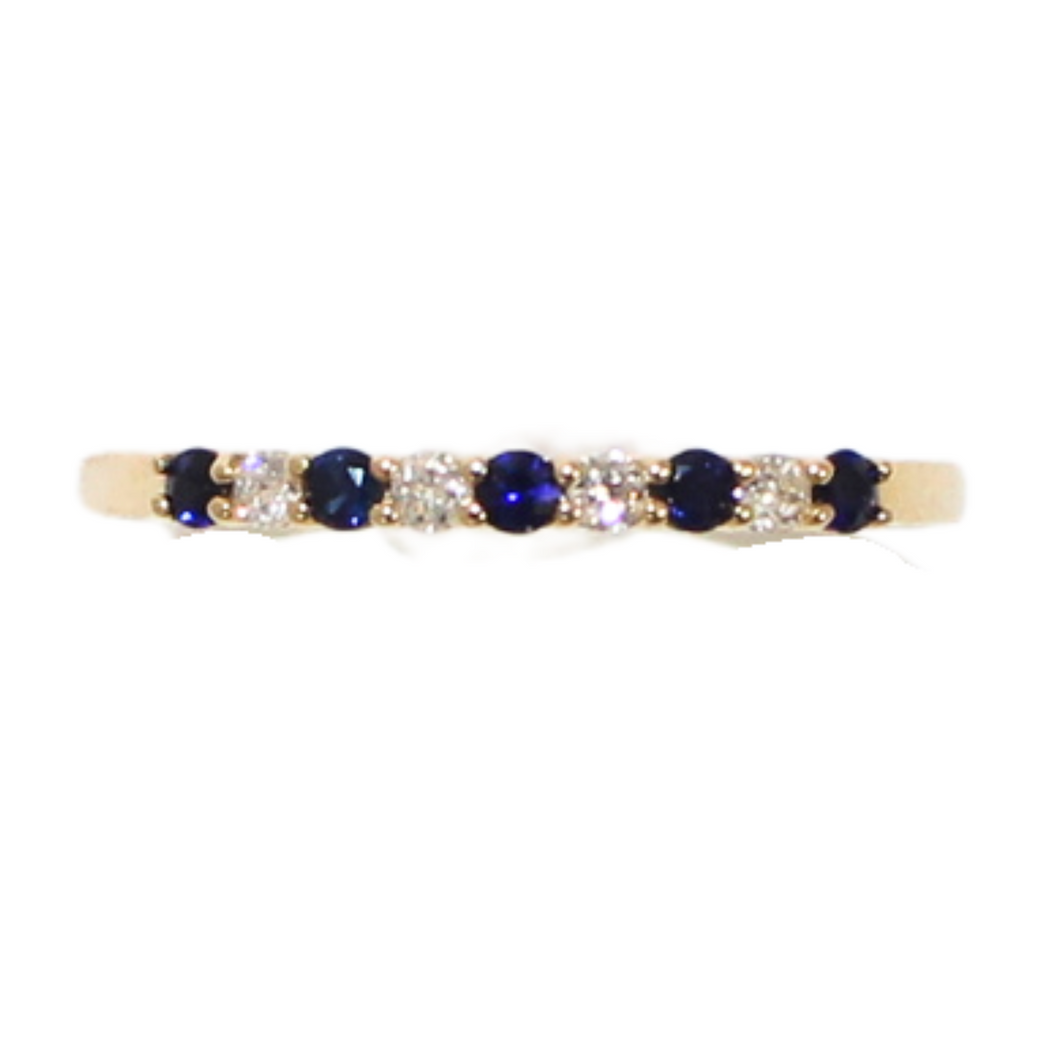 Sapphire And Diamond Stackable Ring