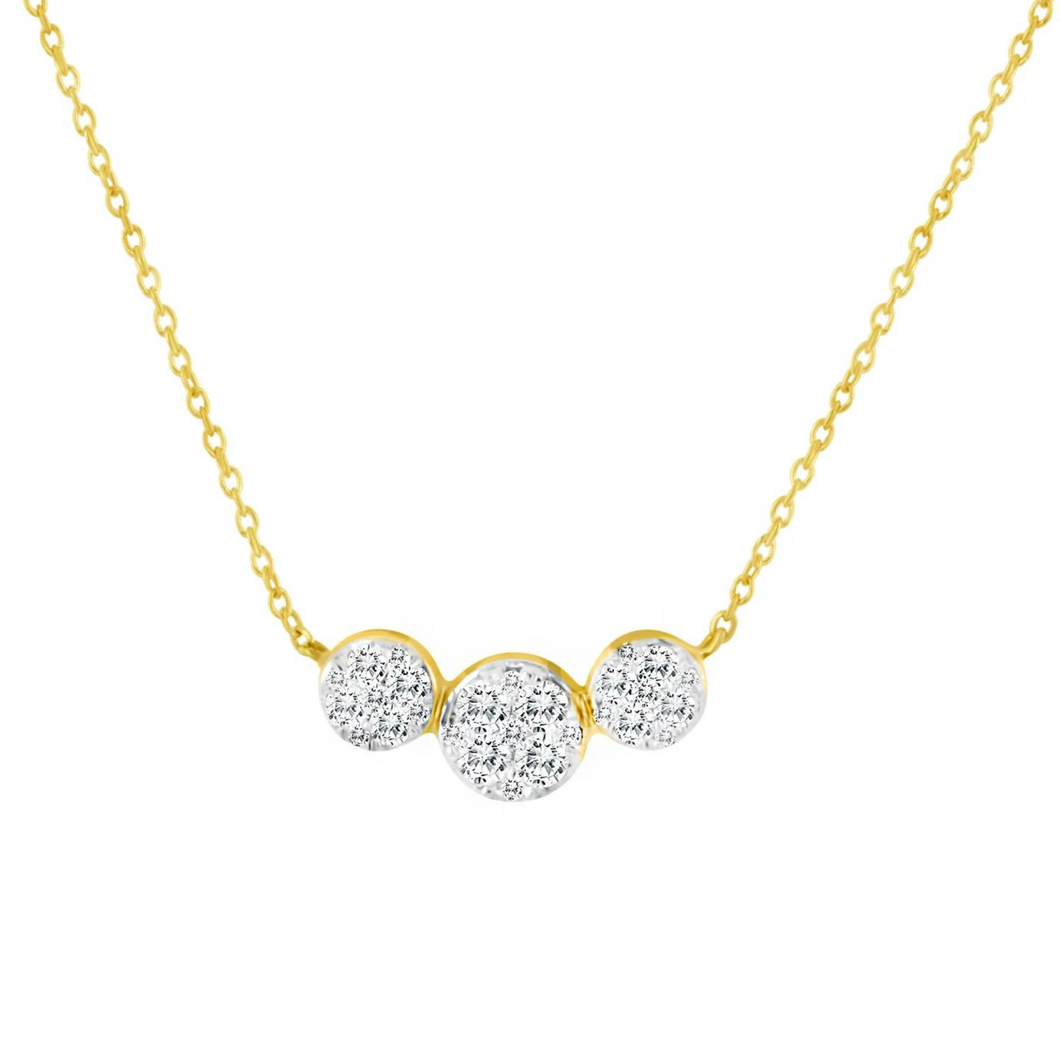 Pave Triple Disc Necklace