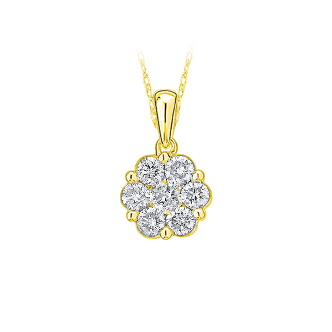 10kw 1/10ctw Diamond Cluster Necklace