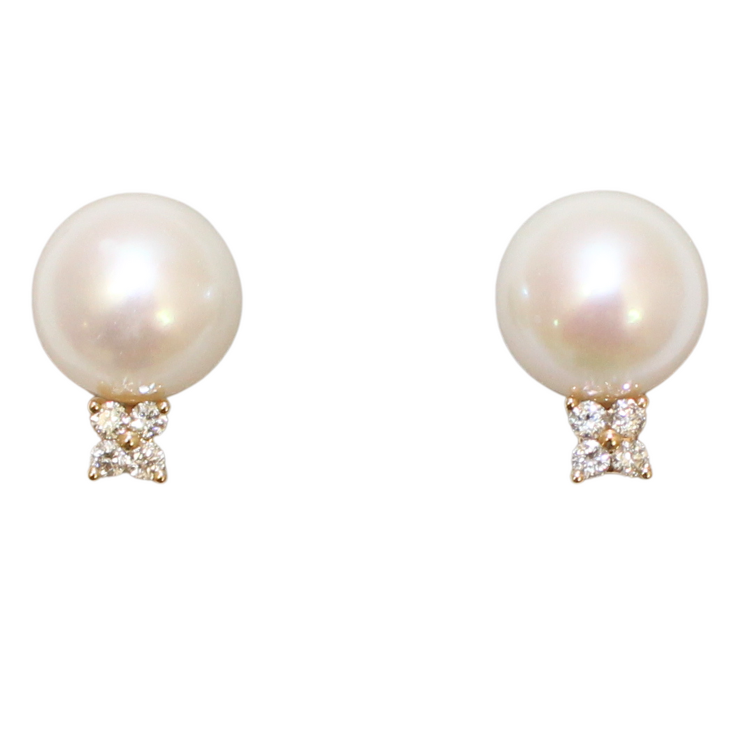 Pearl And Diamond Earrings