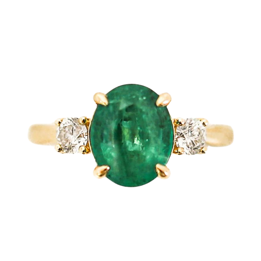 Emerald And Diamond Ring