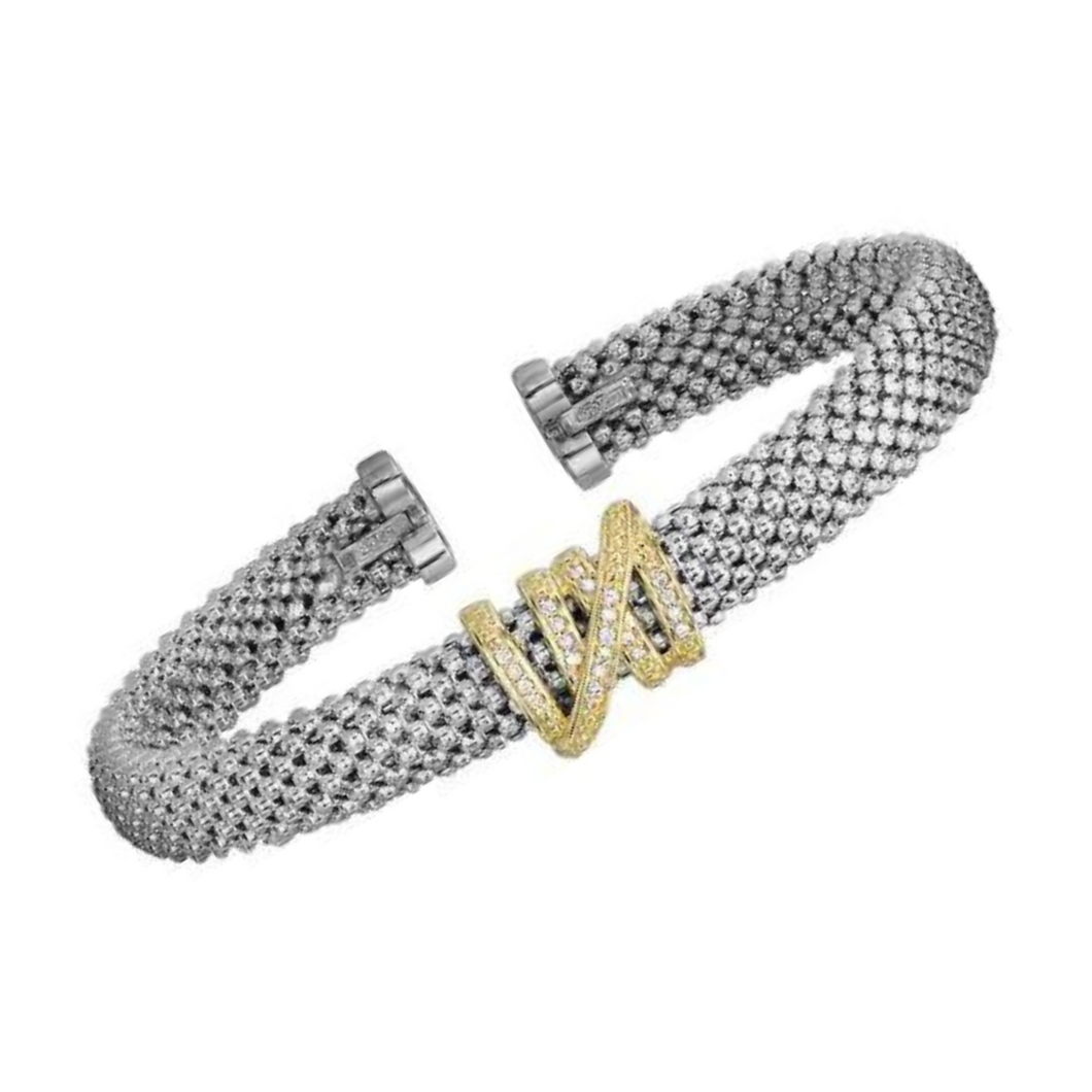 Diamond Tally Popcorn Cuff Bracelet