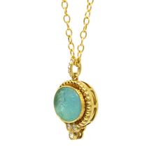 Load image into Gallery viewer, Achilles Aqua Venetian Glass And Diamond Necklace
