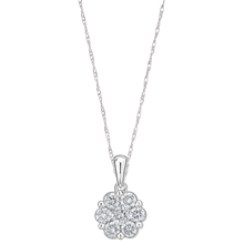 Load image into Gallery viewer, 10kw 1/4 ctw Diamond Cluster Necklace
