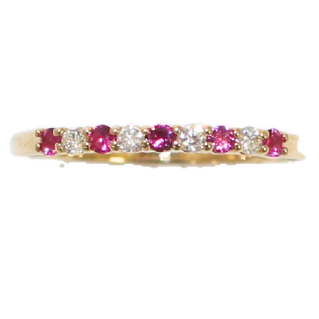 Ruby And Diamond Stackable Ring