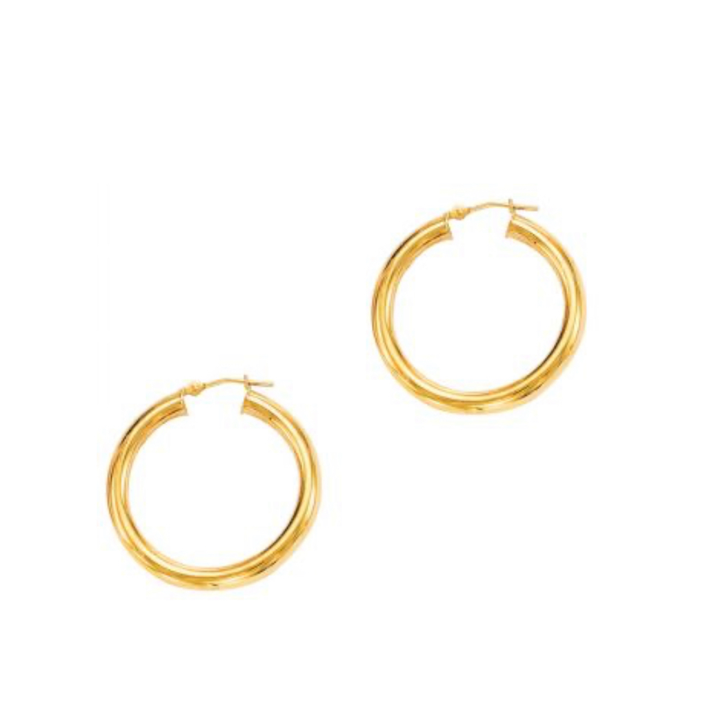 14ky 30X4mm Hoop Earrings