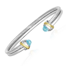 Load image into Gallery viewer, Bessie Blue Topaz Cuff Bracelet
