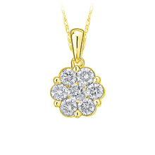 Load image into Gallery viewer, 10ky 5/8 ctw Diamond Cluster Necklace
