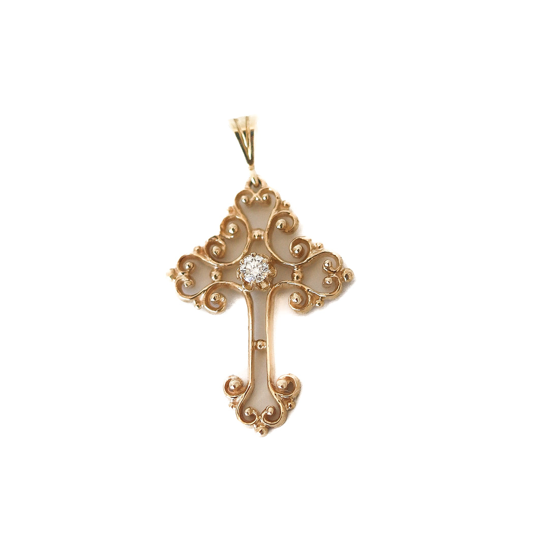 Diamond Cross Pendant (Chain not included.)