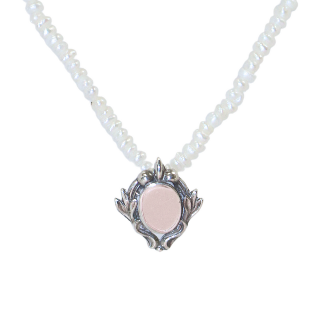 Pearl Sterling Engraveable Necklace