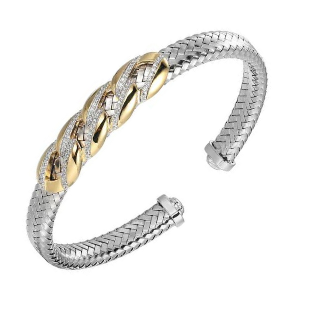 Charles Garnier Tutone Cz Cuff Bracelet