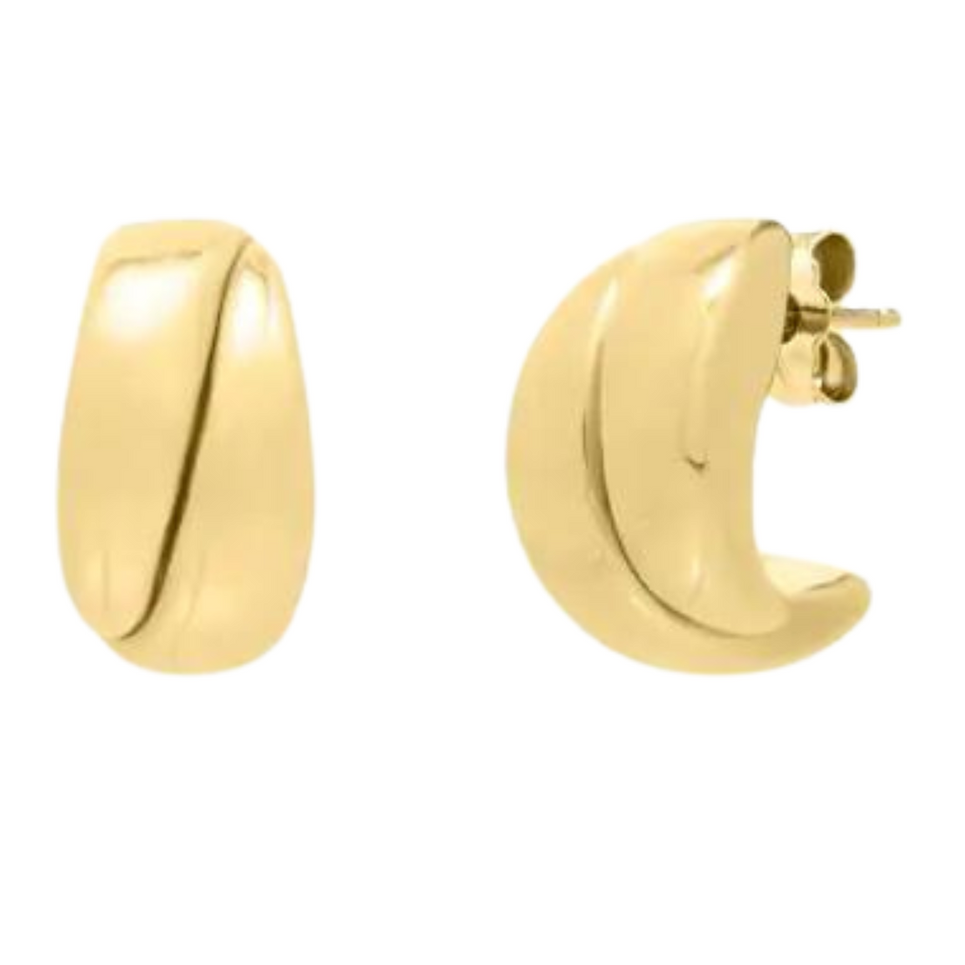 14K Gold Split Puffed Up Hoops