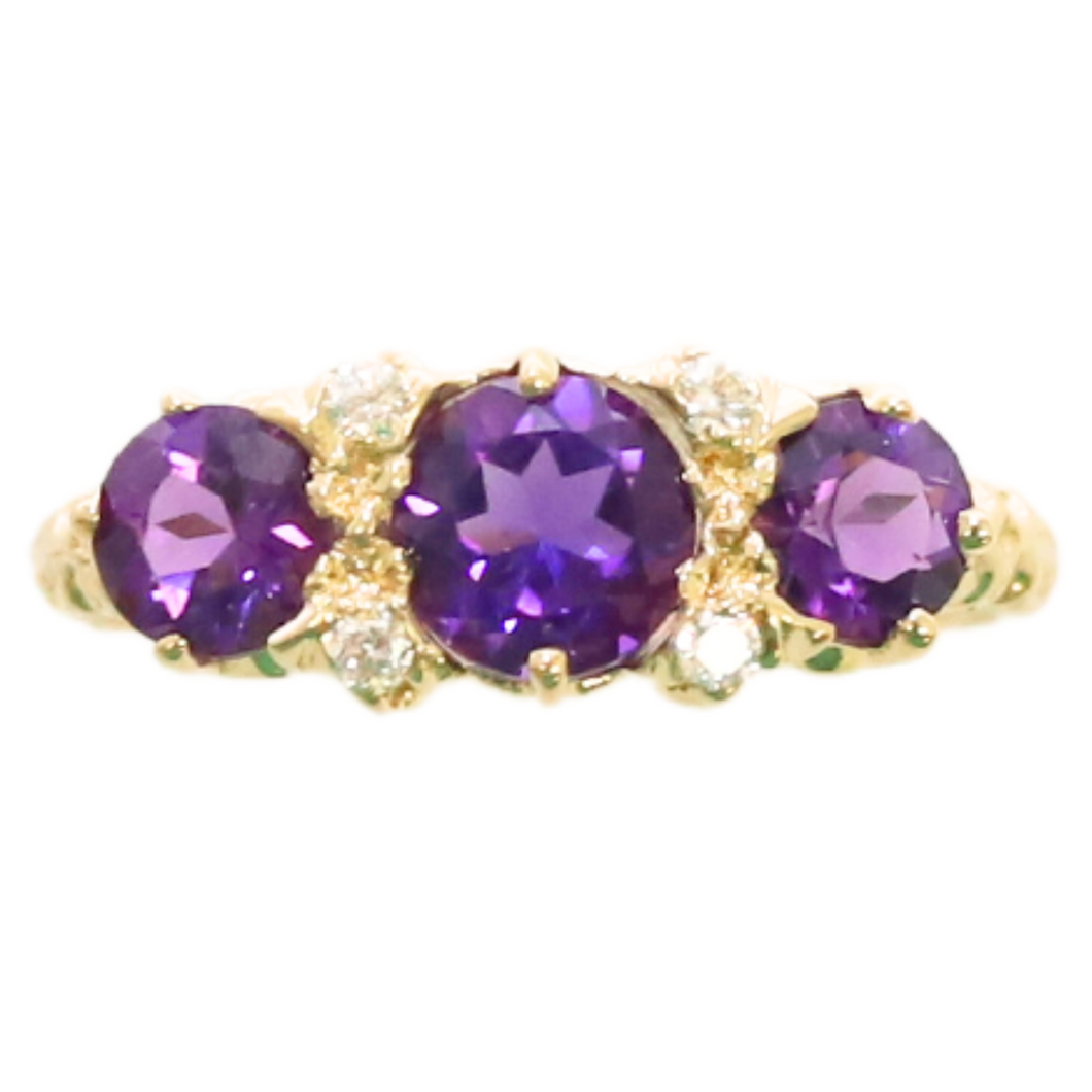 Amethyst And Diamond Ring