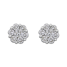 Load image into Gallery viewer, 10kw Diamond Cluster Earrings
