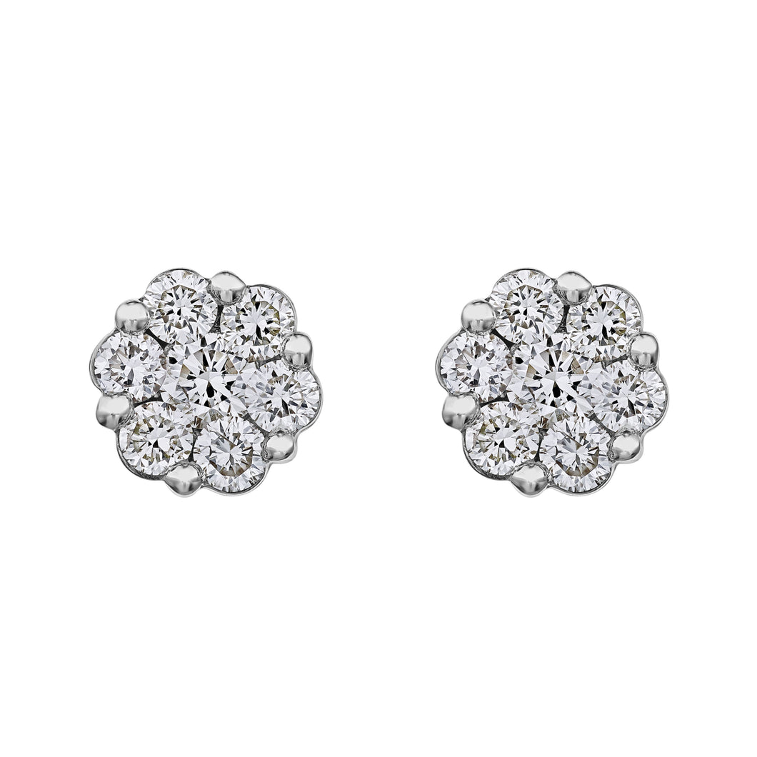 10kw Diamond Cluster Earrings