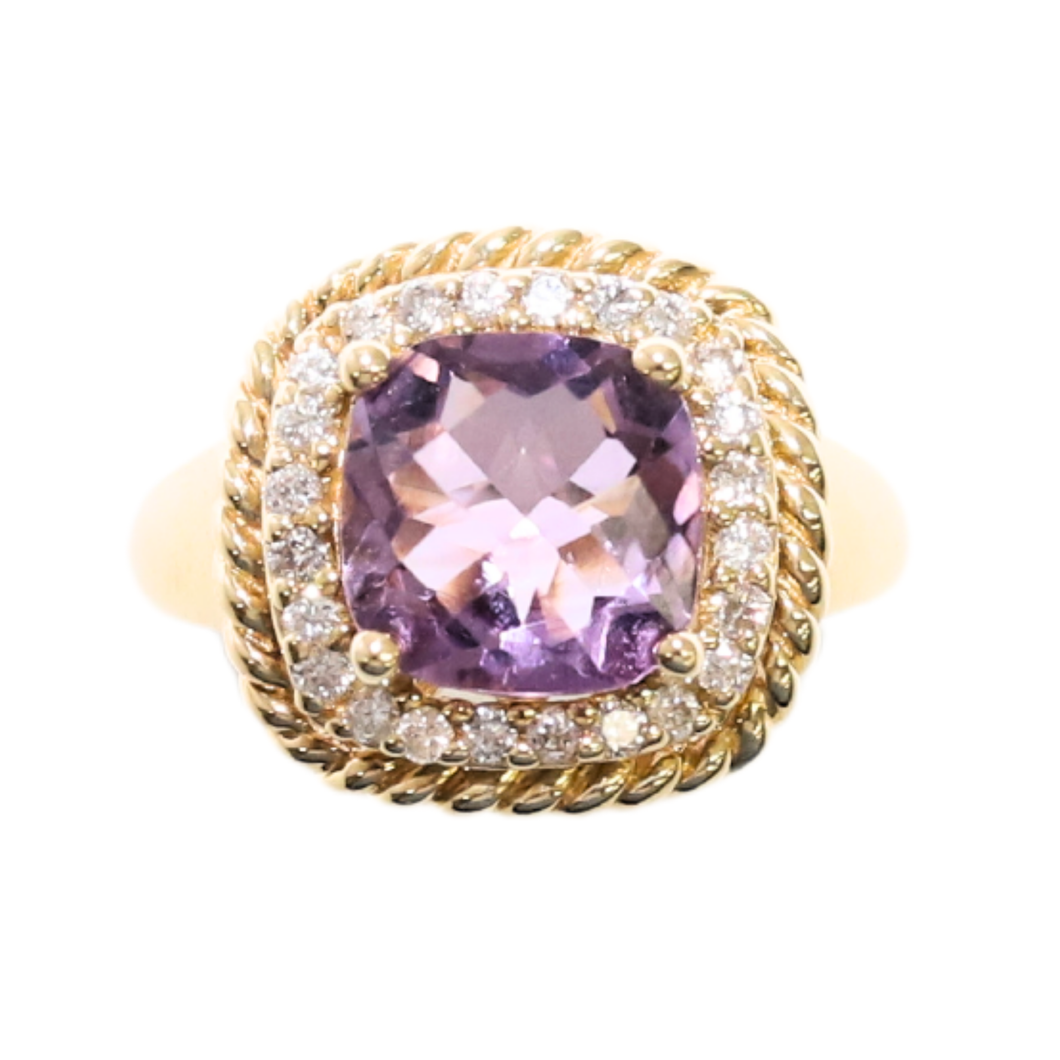 Amethyst and Diamond Ring