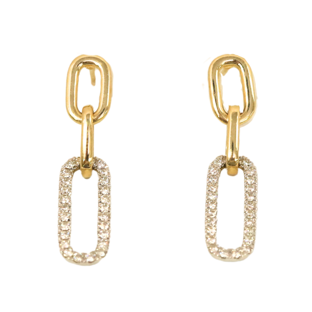 Diamond Paper Clip Earrings