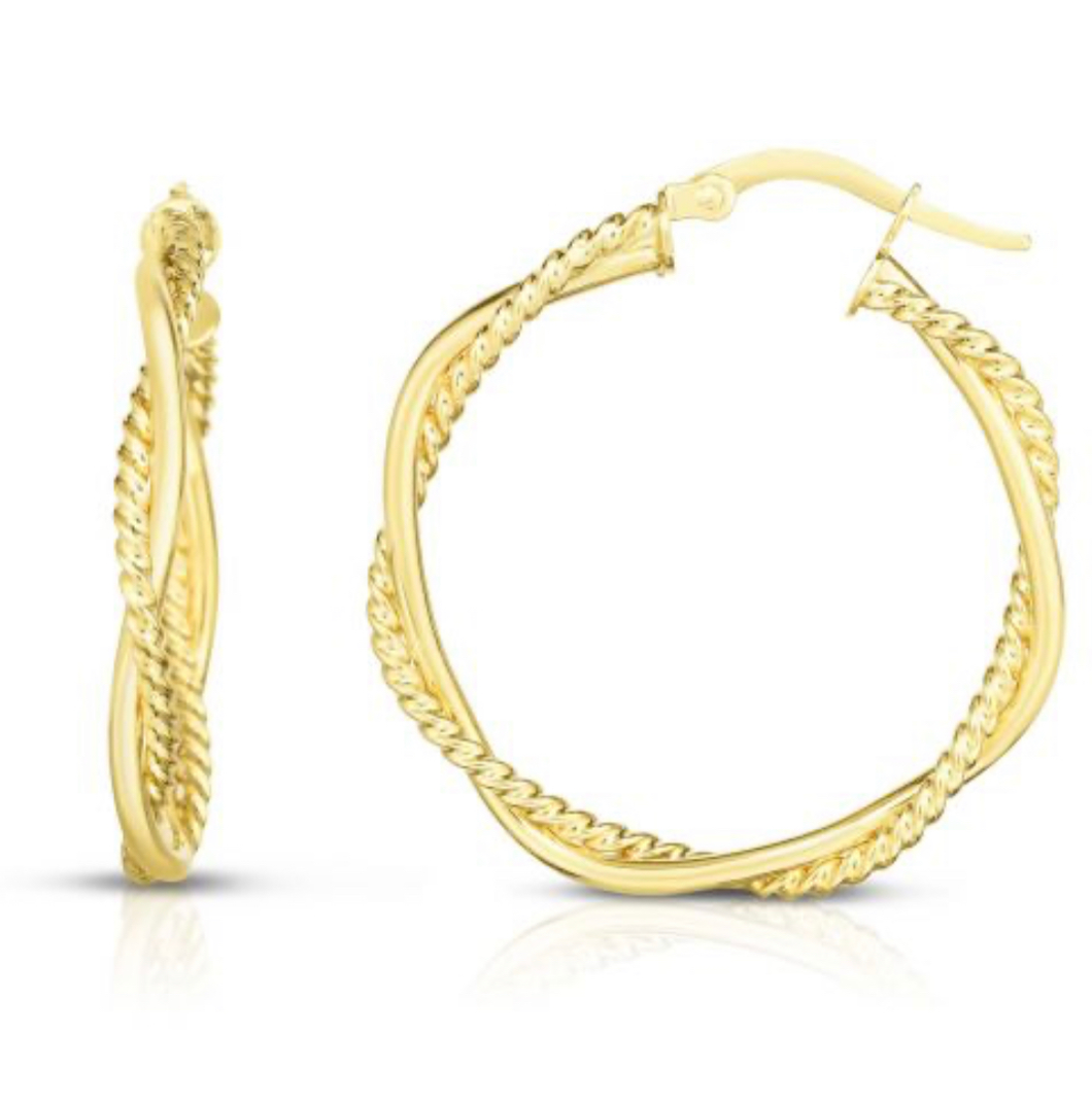 14ky twisted hoops