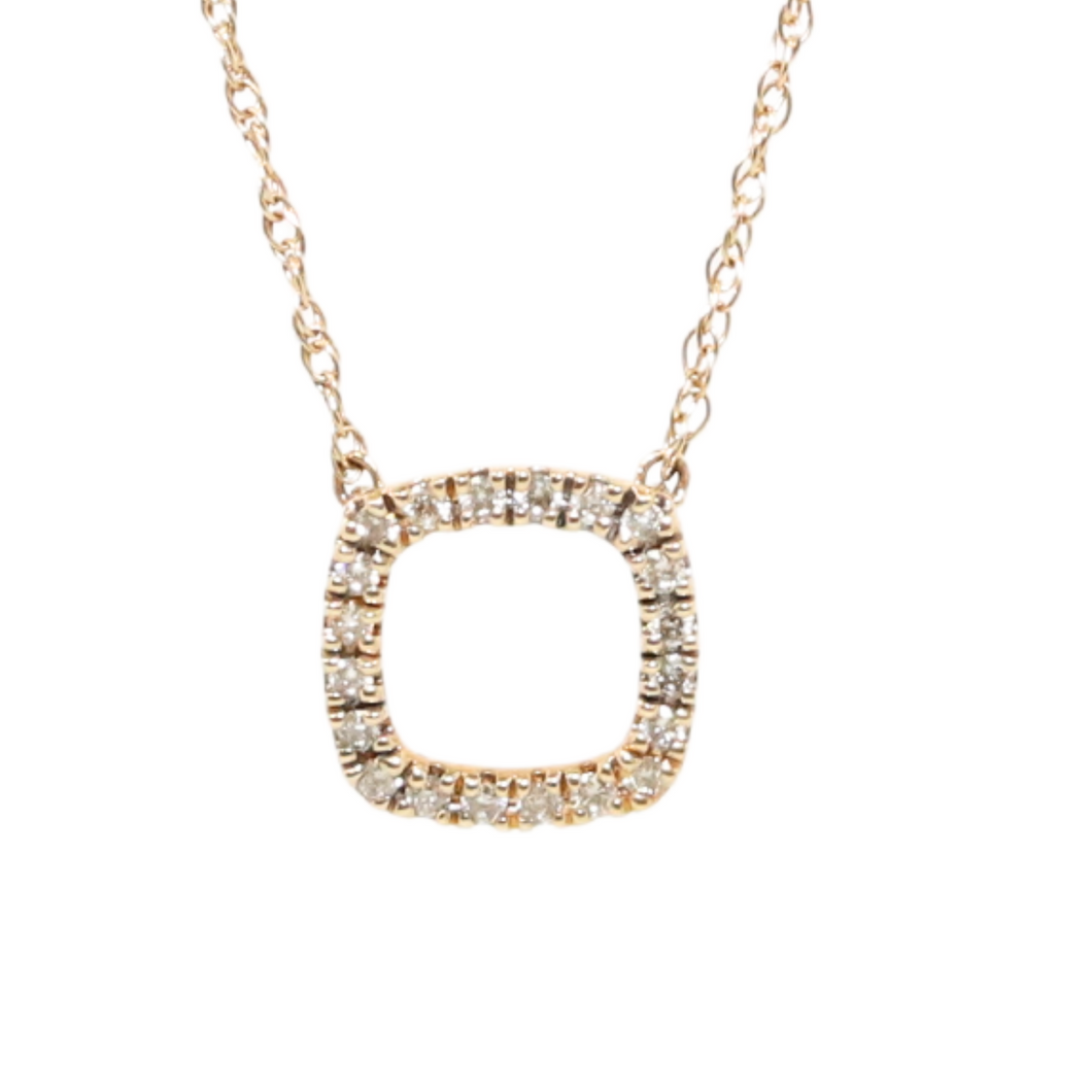 Claire Cushion Pendant Diamond Necklace