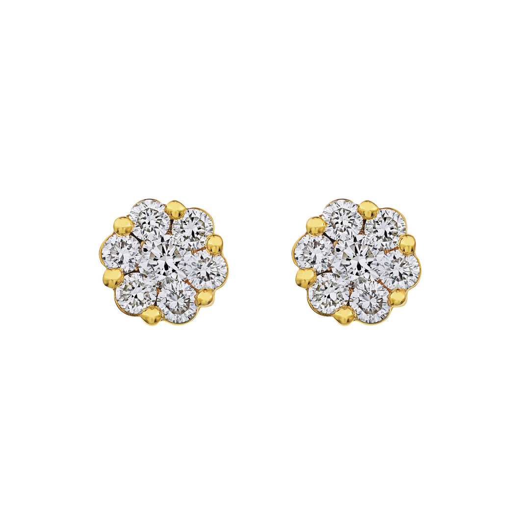 10ky 3/4ctw Diamond Cluster Earrings