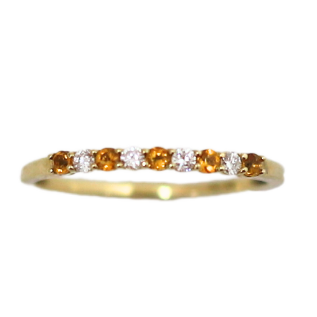 Citrine And Diamond Ring