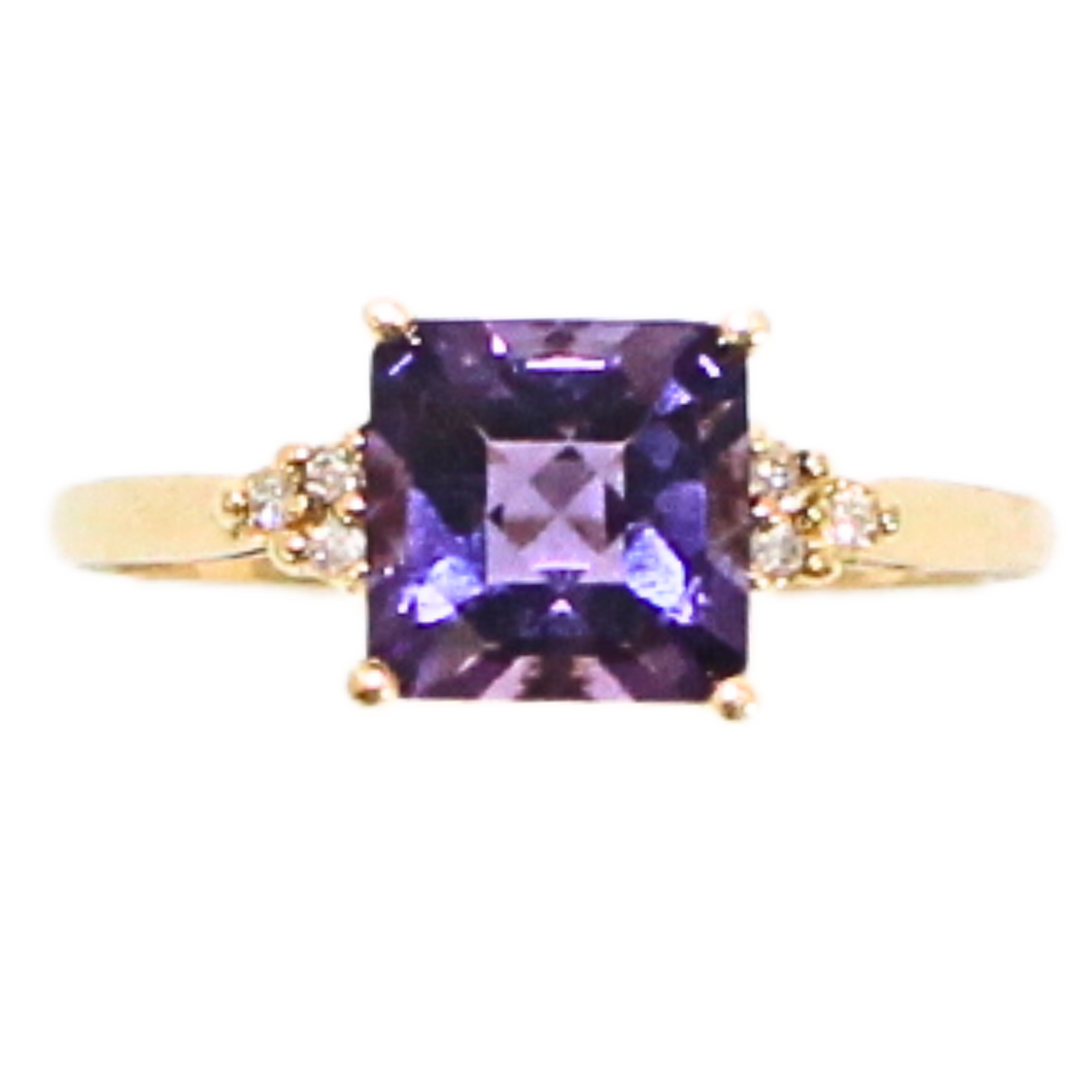 Amethyst And Diamond Ring