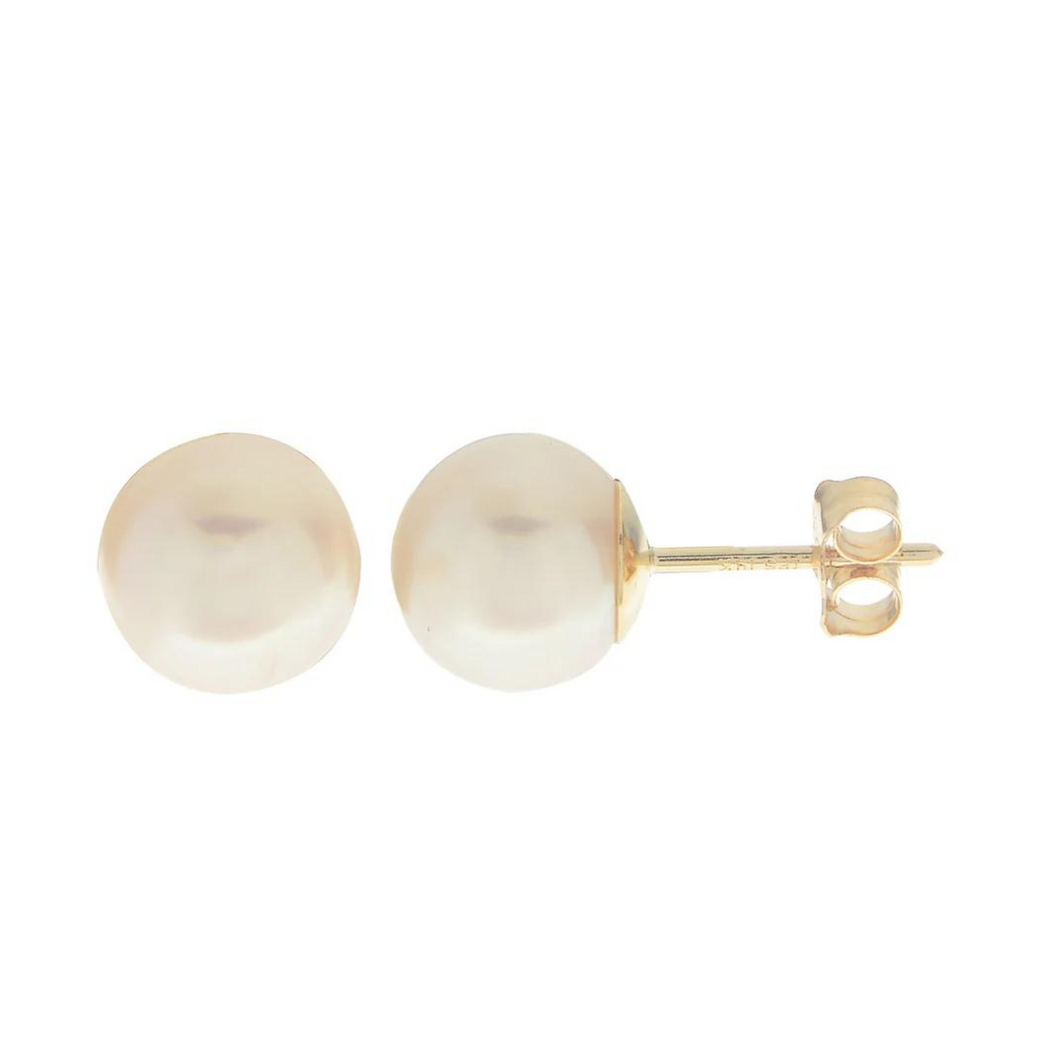 14ky 8mm A Pearl Stud Earrings