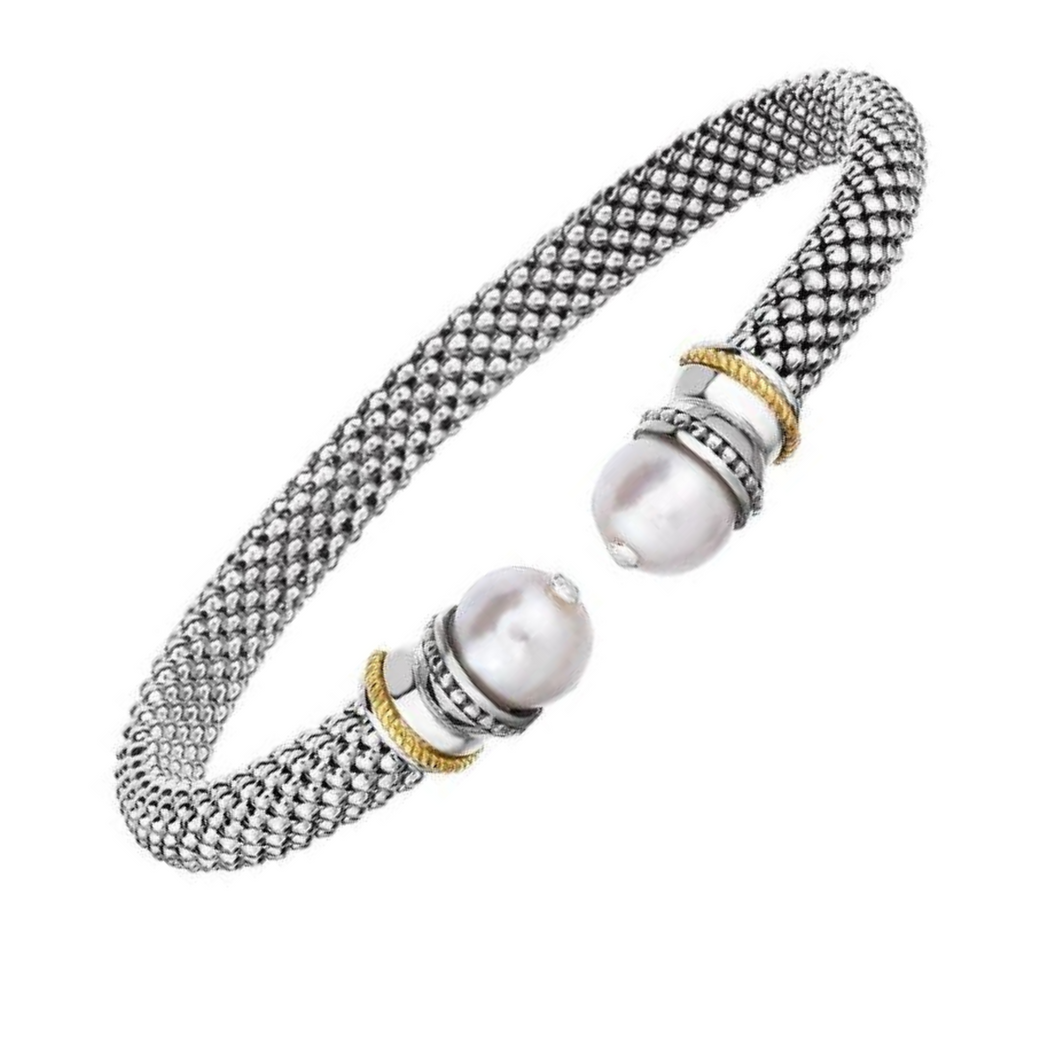 Pearl Popcorn Cuff Bangle