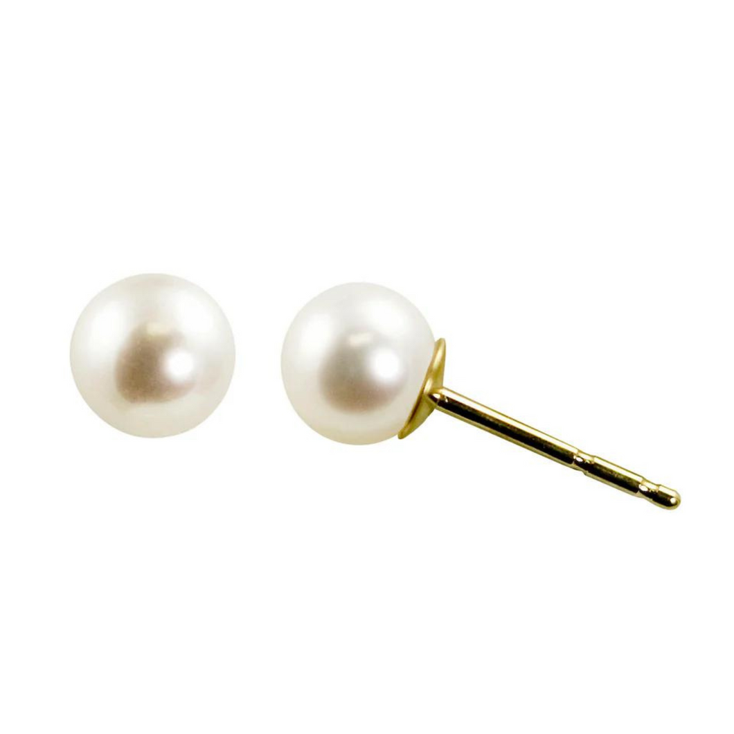 14ky 5mm A Pearl Stud Earrings