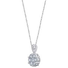 Load image into Gallery viewer, 10kw 1/4 ctw Diamond Cluster Necklace
