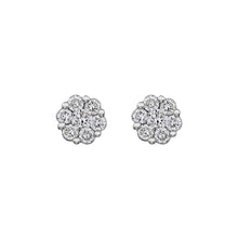 Load image into Gallery viewer, 10kw 1/2Ctw Diamond Cluster Earrings
