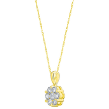 Load image into Gallery viewer, 10ky 5/8 ctw Diamond Cluster Necklace
